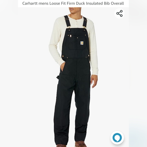 NWT Carhartt mens Loose Fit Firm Duck Insulated Bib Overall - Picture 7 of 7